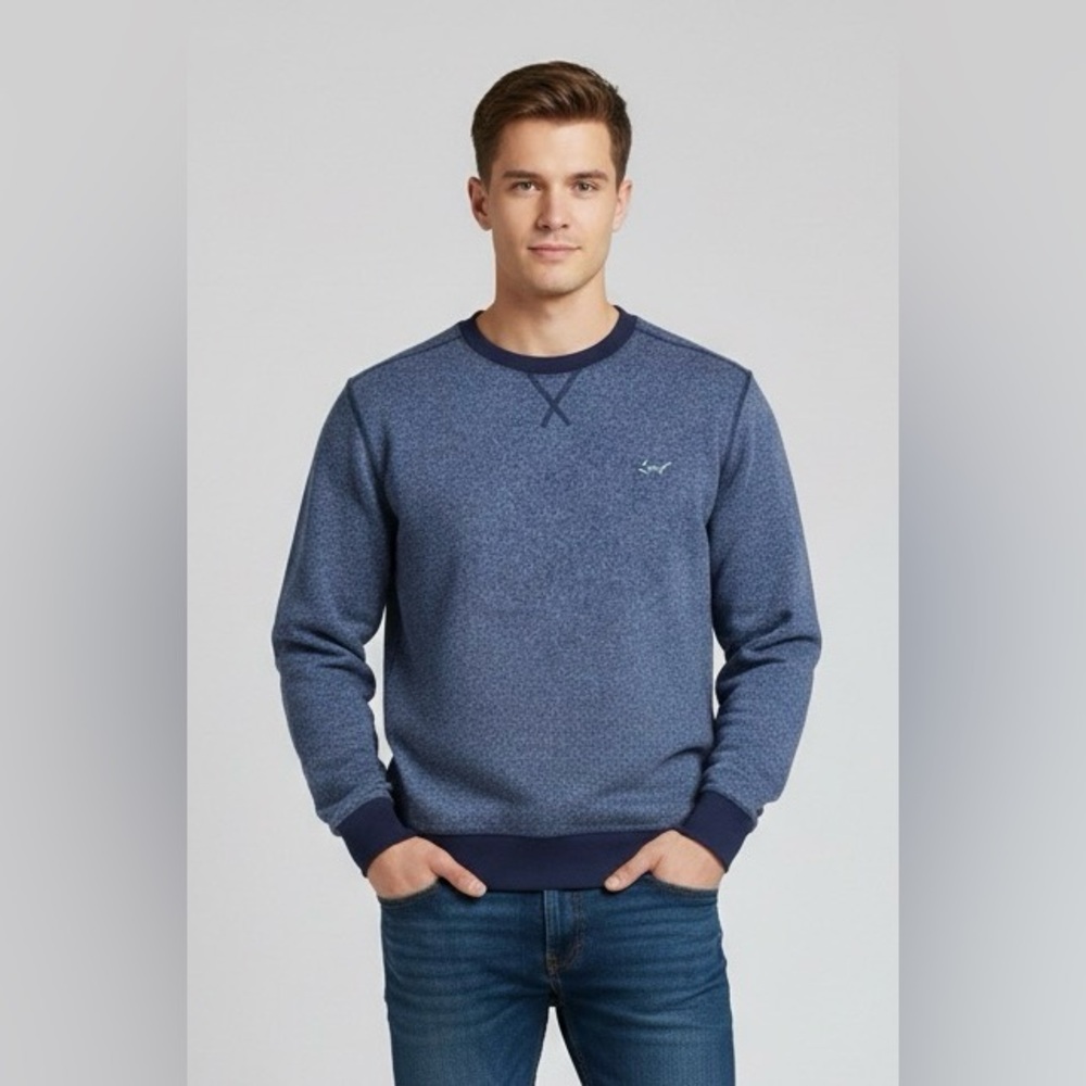 Greg Norman grey textured pattern long sleeved sweater/shirt, soft, crew neck,L